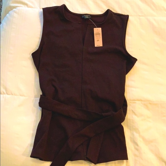85% off NWT 0P and used 2P burgundy belted work tops for fall - Picture 2 of 3
